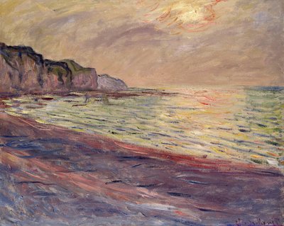 सन, 1882 की स्थापना करते हुए पॉरविले का समुद्र तट द्वारा Claude Monet